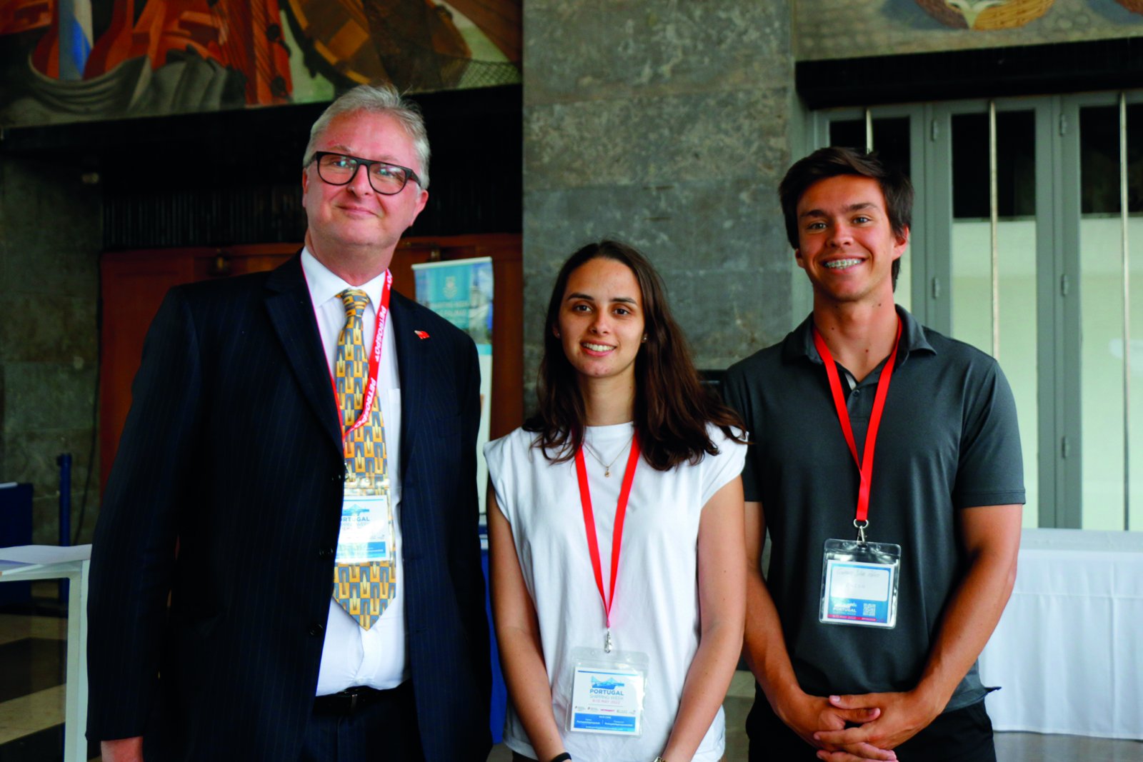 Petrospot’s Simon Robotham with Tânia Isabel Fernandes Candeias and Gustavo Alexandre Silva Pelixo representing Portugal’s Infante D. Henrique Nautical School - Bunkerspotted June/July 2022