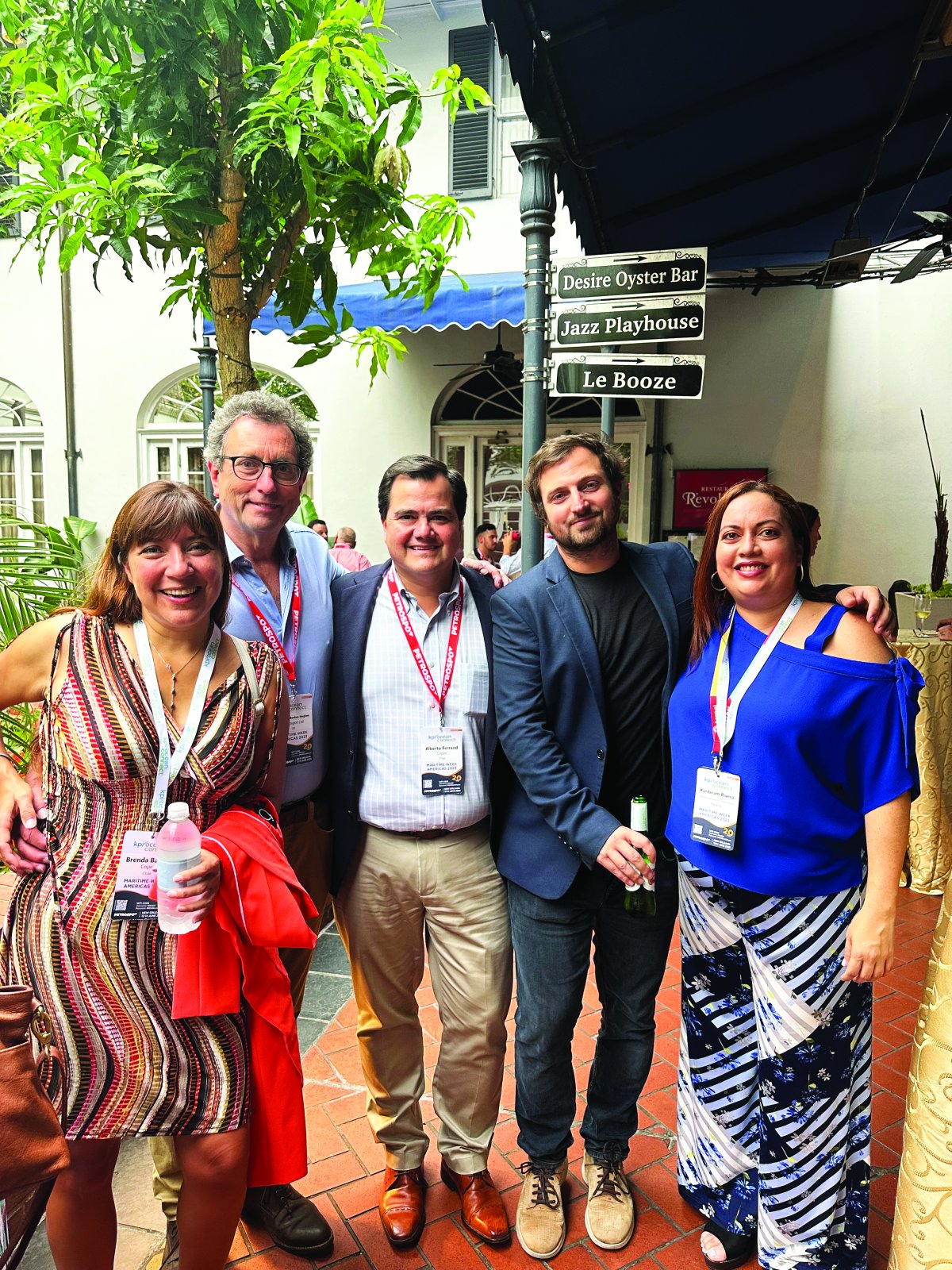 Petrospot’s Llewellyn Bankes-Hughes joins the party with Copec’s Brenda Badilla, Alberto Ferrand and Milan Abovich, and Terpel’s Karibeam Rivera - Bunkerspotted August/September 2023